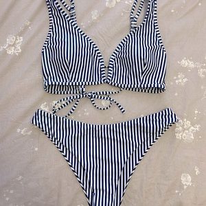 Two piece striped bikini